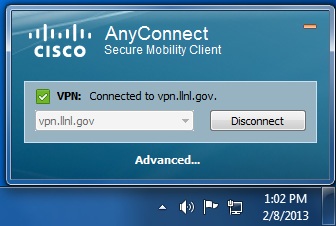 The Cisco AnyConnect Secure Mobility Client window indicates connection.